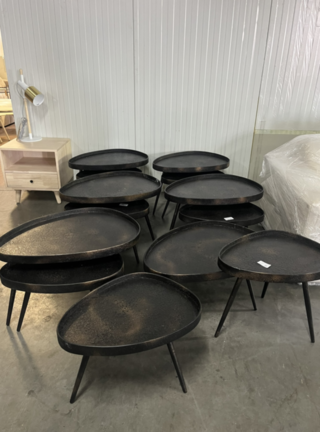 6x Set van 2 bijzettafels BePurehome, Crude, Brons